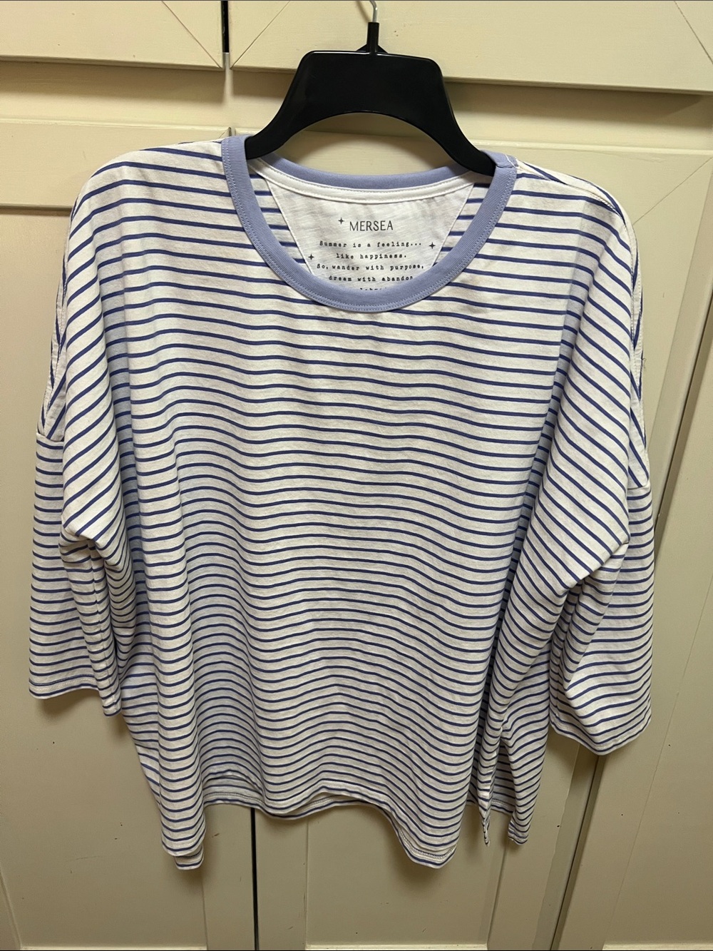 Mersea Striped Catalina SlubTee in White and Blue- One Size NWOT